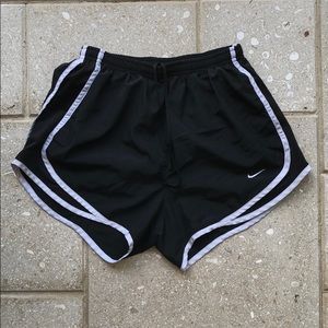 Black and White Nike Running Shorts